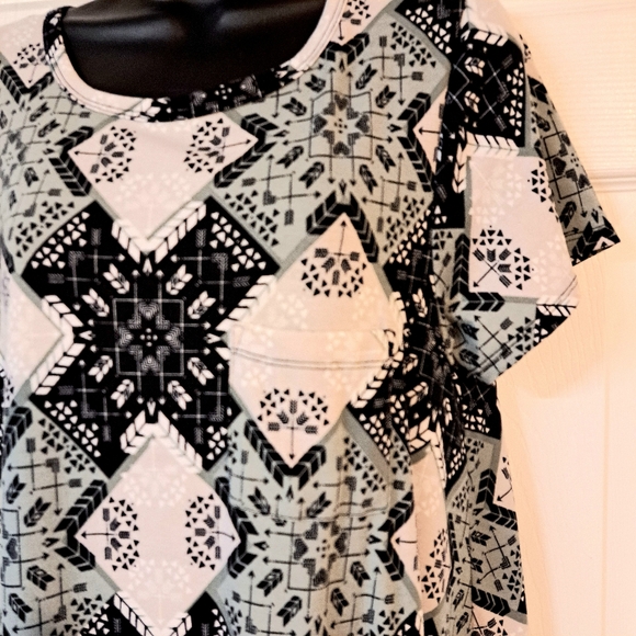 Lularoe Black, Gray & Khaki Pullover Dress - Picture 4 of 7